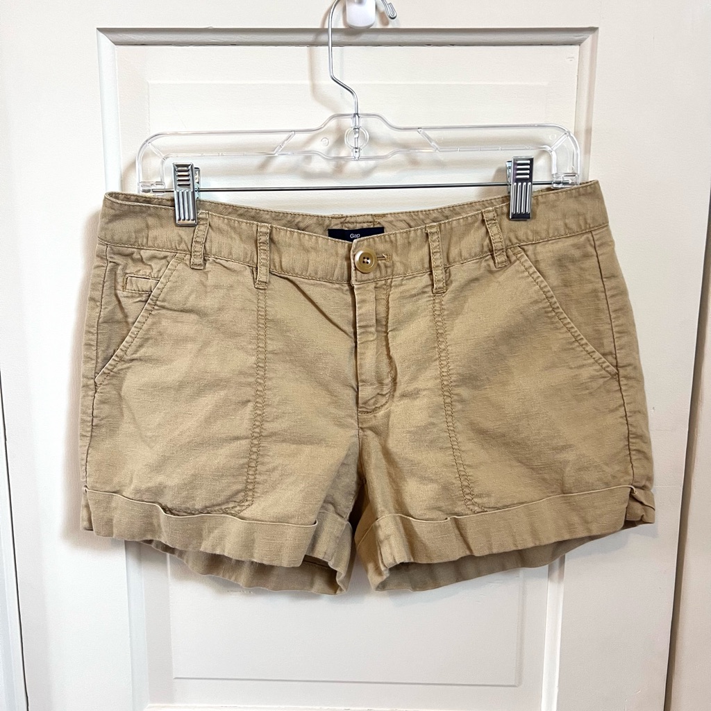 Gap Tan Roll-Hem Cotton Bermuda Shorts